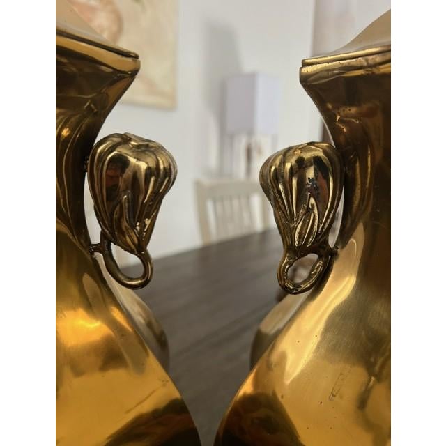 The Marbro Lamp Company Mid-Century Marbro Brass Lamps - a Pair For Sale - Image 4 of 11