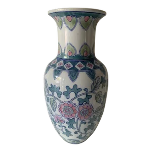 Mid 20th Century Floral Chinoiserie Vase