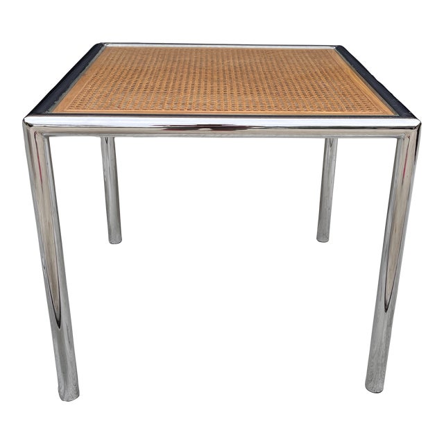 Vintage Milo Baughman for Design Institute Stainless Tubular Cane Table Chairish