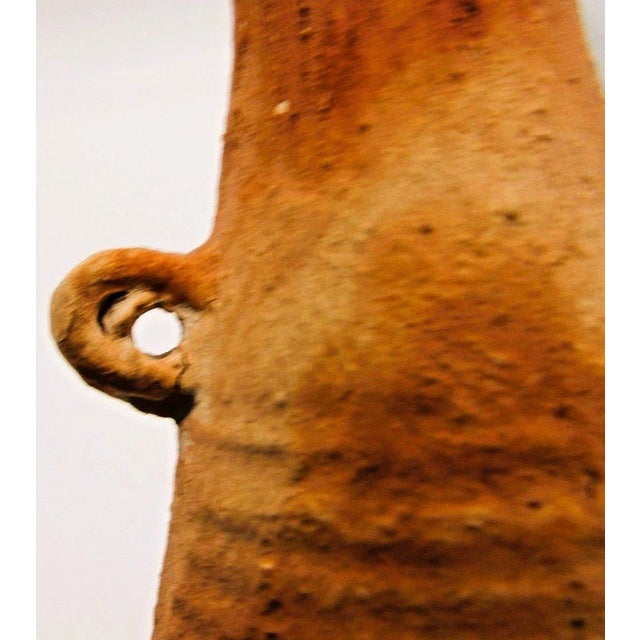 Ancient Terracotta Elongated Piriform Body Transport Amphora on Stand For Sale - Image 12 of 13