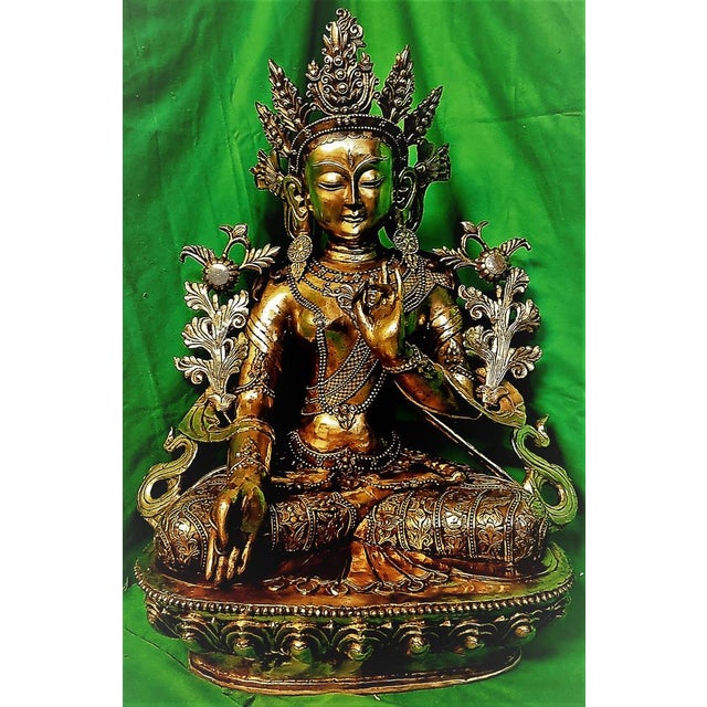 Tibetan Buddha Sculpture, 18th-Century, Bronze For Sale - Image 12 of 18