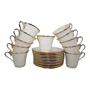 Late 19th Century Lenox Solitaire Cup & Saucer Set – 23 Pieces