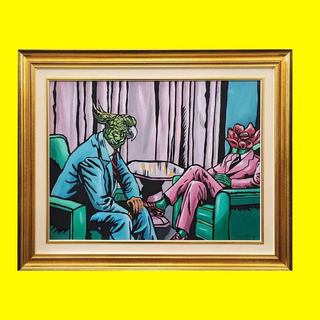 Max Hamlet, Animal Heads, 1995, Acrylic Painting on Canvas, Framed For Sale - Image 15 of 15