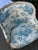 19th Century French Bergere Chair in Blue and White English Toile For Sale - Image 9 of 10