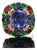 Gia Natural 11.84cts vs F Diamond No Heat Sapphire Ruby Emerald 18k Gold Dinner Cocktail Ring, Size 6.75 For Sale