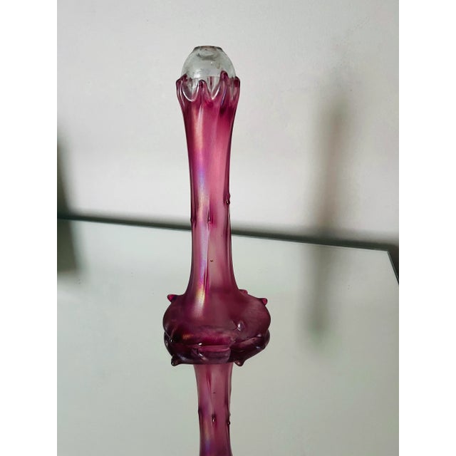 Vintage Art Nouveau Style Cranberry Glass Bud Vase For Sale - Image 6 of 6