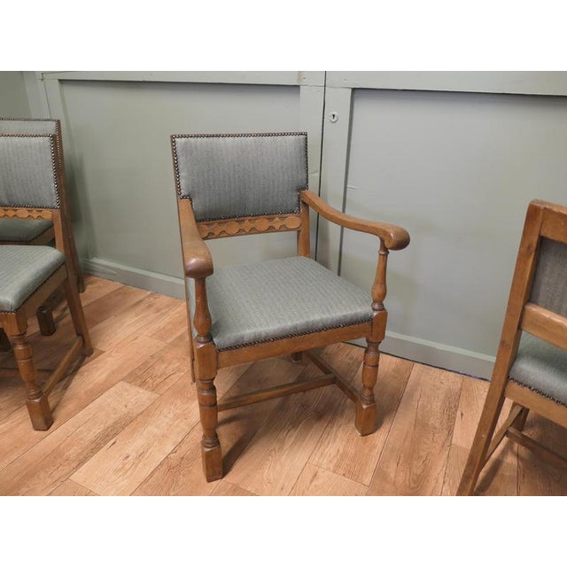 Antique Arts and Crafts Golden Oak Dining Chairs, 1900, Set of 8 For Sale - Image 6 of 8