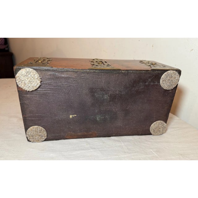 Antique Victorian Burr Walnut Tea Caddy by Parkins & Gotto England Circa 1860s For Sale - Image 10 of 16