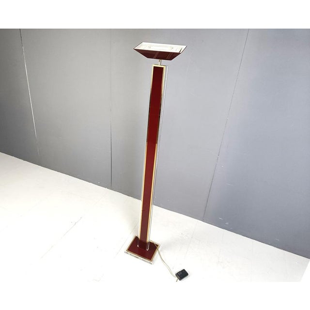 1970s Vintage Brass and Acrylic Glass Floor Lamp, 1970s For Sale - Image 5 of 9