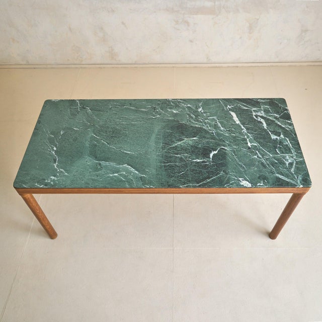 Green Italian Oak Dining Table with Green Marble Top, 1970s For Sale - Image 8 of 11