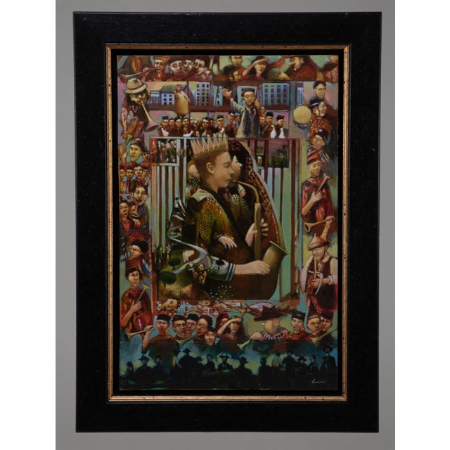 James Feeham "Tuscan Regatta" Painting Mixed Media Oil, Wax & Collage For Sale - Image 12 of 12