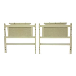 Vintage Faux Bamboo & Cane Twin Beds - a Pair For Sale