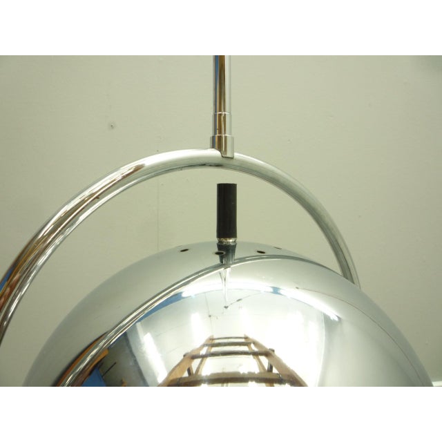 Silver Space Age Chromed Hanging Lamp, 1960s For Sale - Image 8 of 11