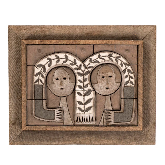 1960s Vintage Clyde Burt Wall Plaque For Sale