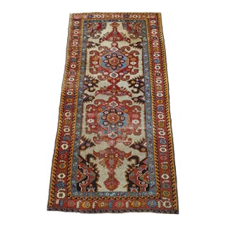 Antique Hand-Knotted Caucasian Rug 3'10"x 7'8" For Sale