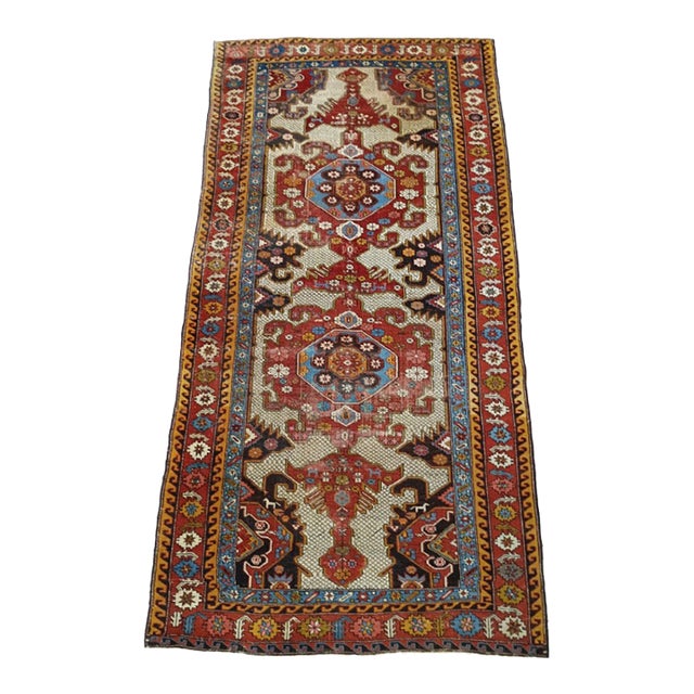 Antique Hand-Knotted Caucasian Rug 3'10"x 7'8" For Sale
