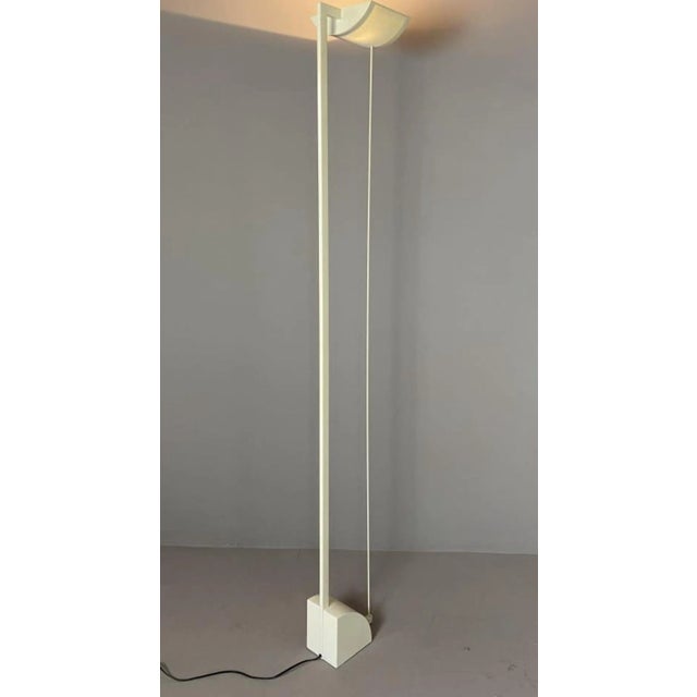 Robert Sonnomen for George Kovacs, White Enamel Post Modern Halogen Floor lamp. For Sale - Image 10 of 10