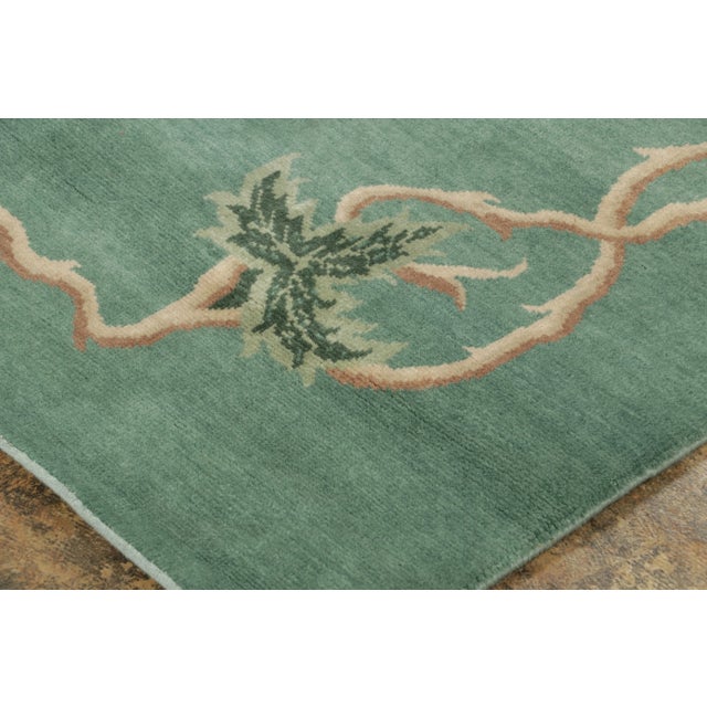 2020s Chinese Art Deco Style Floral Wool Rug by Rug & Kilim, India For Sale - Image 5 of 9