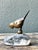 Vintage Bronze Bird Sculpture on Stone Base For Sale - Image 4 of 14