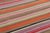 Rug & Kilim Vintage Frazada Square Kilim in Vibrant Polychrome Striped Pattern - Rug & Kilim For Sale - Image 4 of 7