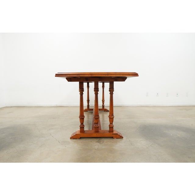 Wood Vintage Century Furniture Trestle Dining Table For Sale - Image 7 of 15