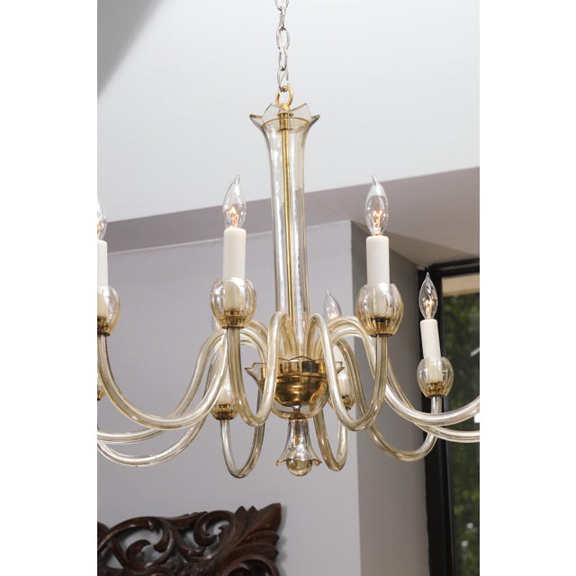 1960s 10-Light Venetian Glass Chandelier - Italy For Sale - Image 12 of 18