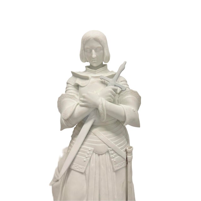 Renaissance Sevres, Bisque 'Joan of Arc' Model After Princess Marie d'Orleans Circa 1847 For Sale - Image 3 of 10