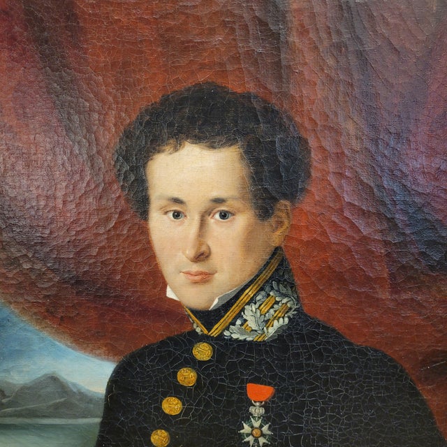 Julie Delamontre, Portrait of a Military Officer, 1832, Oil Painting on Canvas, Framed For Sale - Image 4 of 18