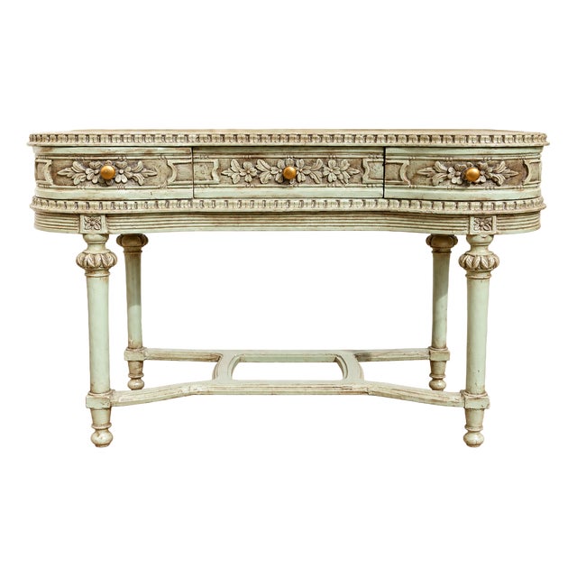20th Century Louis XVI Dressing Table Console with Three Drawers, 1890s For Sale