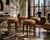 Transitional 1990s Swaim Upholstered Counter Stools With Wood Bases and Metal Footrests - Set of 4 For Sale - Image 3 of 17
