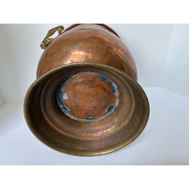 Vintage French Art Nouveau Copper Brass Planter Jardiniere | Pot | Champagne Bucket For Sale - Image 15 of 16