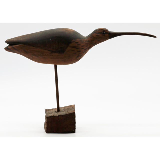 Cobb Island Curlew Shorebird Carving by Will E. Kirkpatrick, C. 1982 For Sale In Atlanta - Image 6 of 9