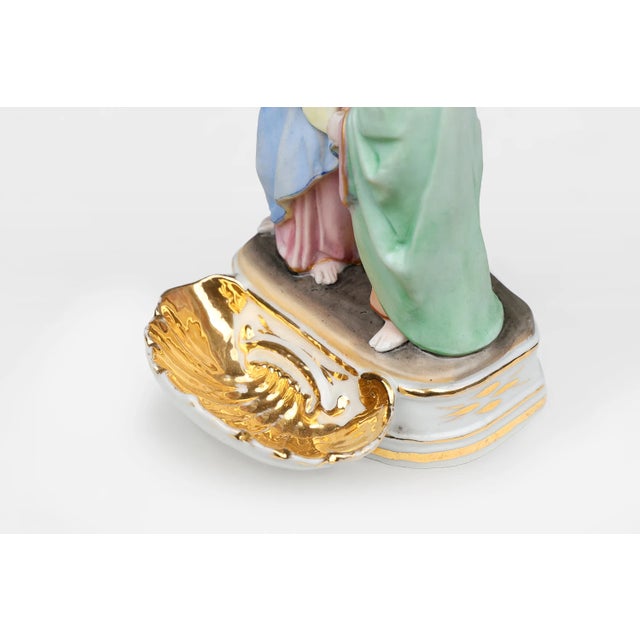 Holy Water Font in Porcelain with Crucifix from Vieux Andenne, Belgium, 20th Century For Sale - Image 9 of 11