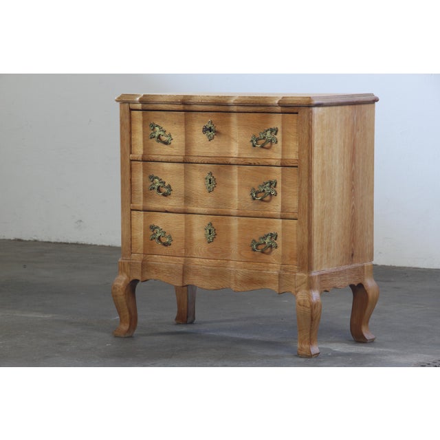 1960s Mid-Century Danish Oak Baroque / Rococo Style Commode attributed to Henning Kjærnulf, 1960s For Sale - Image 5 of 17