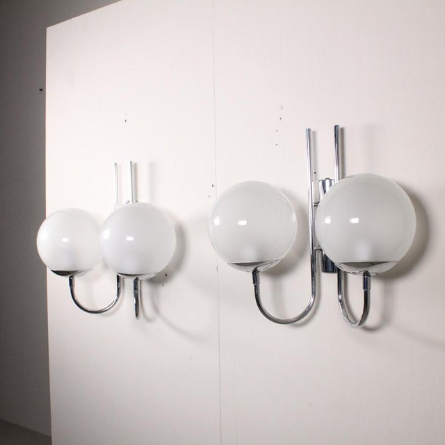 Wall Lamps with Glass Shades, 1970s, Set of 2 For Sale - Image 12 of 14