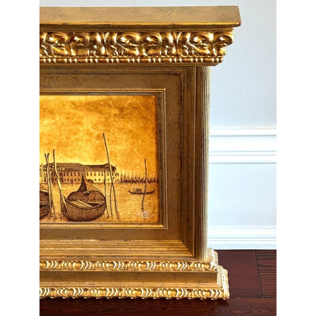 1990s Exceptional Original Ink on Plaster Venezia Island of San Giorgio by the Twins Bugagiar For Sale - Image 5 of 13