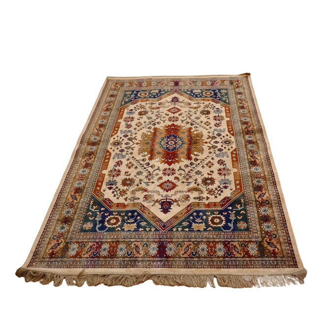 Tree of Life Silk Rug, 1960s For Sale