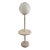 1980s Postmodern White Lollipop Globe Floor Lamp With Side Table Indoor/Outdoor For Sale