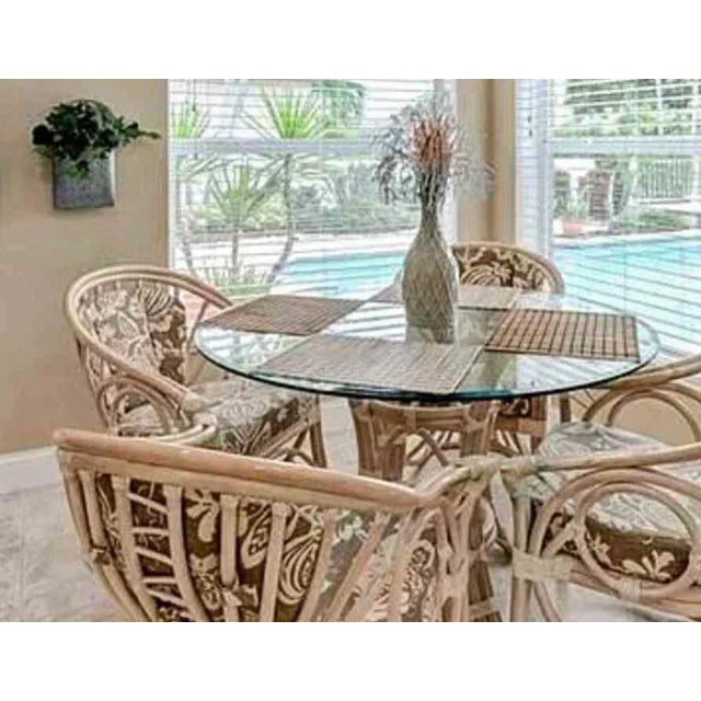 Asian 1970s Vintage Bamboo Dining Set of 5 For Sale - Image 3 of 11