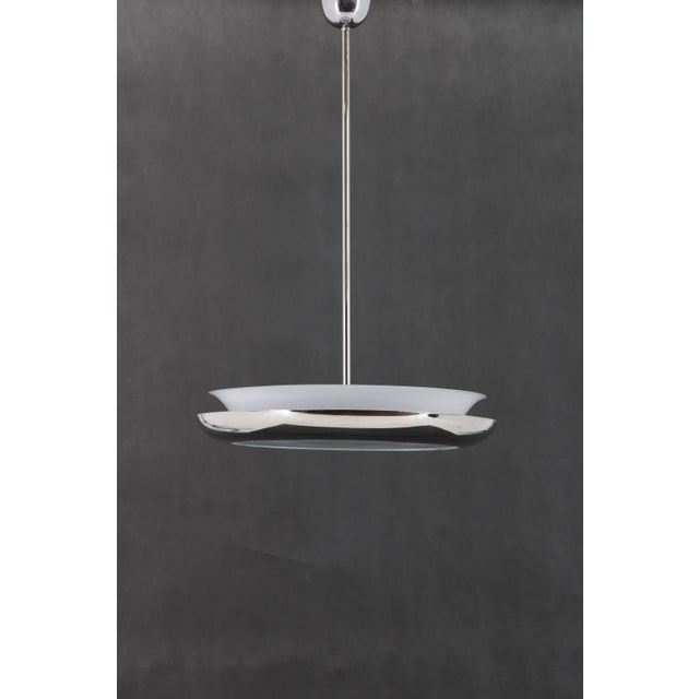 Bauhaus Bauhaus Ufo Ceiling Lamp attributed to Josef Hurka, Czechoslovakia, 1930s For Sale - Image 3 of 12