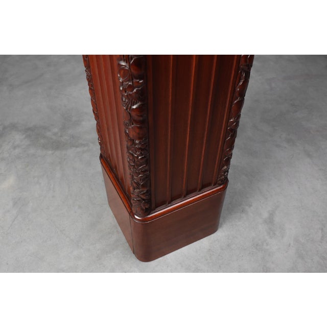 Art Deco French Square Oak Pedestal, 1915 For Sale - Image 10 of 12