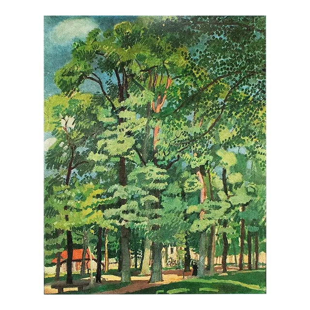 1970 After Raoul Dufy "Landscape in Falaise", Full-Color Parisian Print For Sale