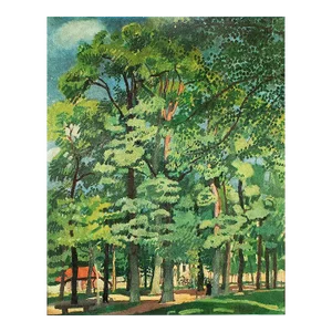 1970 After Raoul Dufy "Landscape in Falaise", Full-Color Parisian Print
