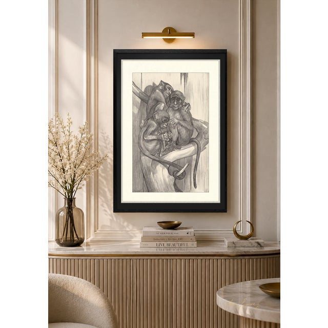 Art Nouveau Atelier Aria Lumae Theo Van Hoytema Three Monkeys Art Nouveau Restored Gallery Board Print 16 X 24 on Archival Hahnemuhle German Etching Paper For Sale - Image 3 of 14
