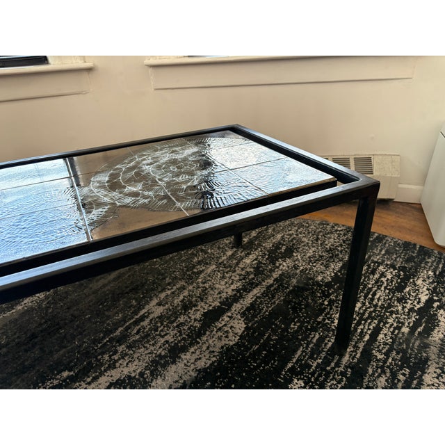 Vintage/Brutalist Metal and Ceramic Tile Coffee Table For Sale - Image 14 of 17