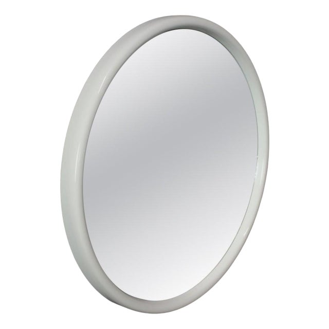 Mid-Century Round White Mirror from APPL Spiegel, Germany, 1960s For Sale