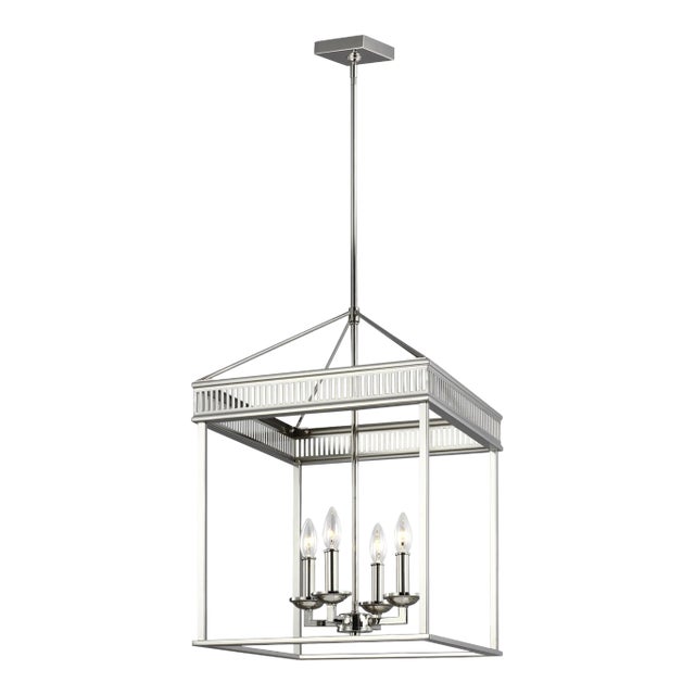 Sean Lavin by Visual Comfort Studio Woodruff Small Lantern, Polished Nickel For Sale
