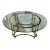 1970's La Barge Round Gilt Iron Coffee Table With Glass Top For Sale
