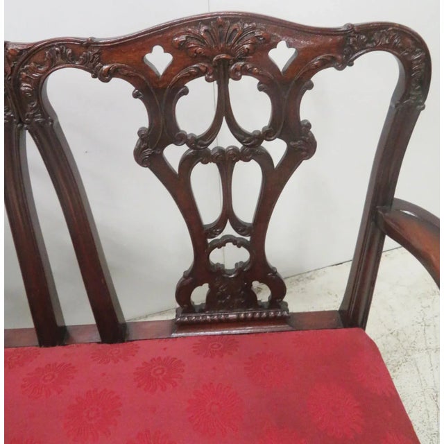 Chippendale Style Carved Mahogany Settee For Sale In Philadelphia - Image 6 of 7