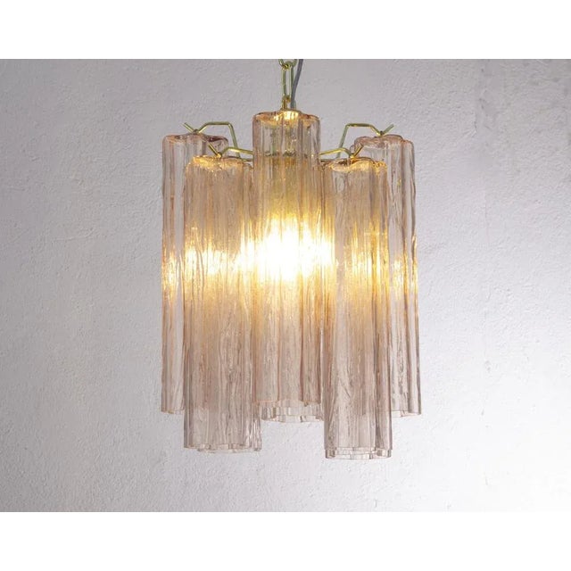 1990s Ceiling Lamp in Murano Pink Glass Trunks, 1990s For Sale - Image 5 of 12